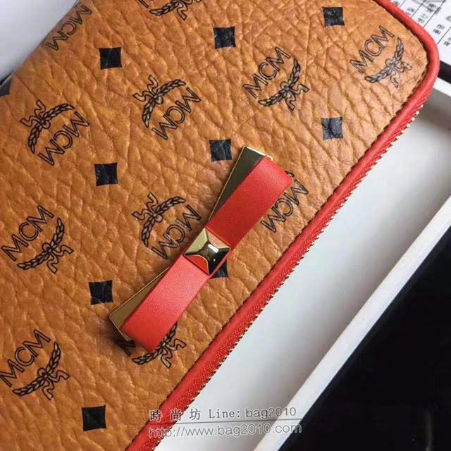 MCM錢包 原單 8074 MCM新款 經典半開拉 MCM蝴蝶結 拉鏈女錢包  mdmc1105